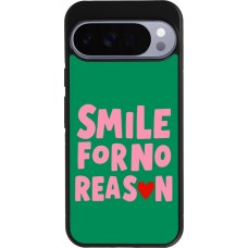 Coque Google Pixel 10 Pro XL - Silicone rigide noir Smile for no reason 2026