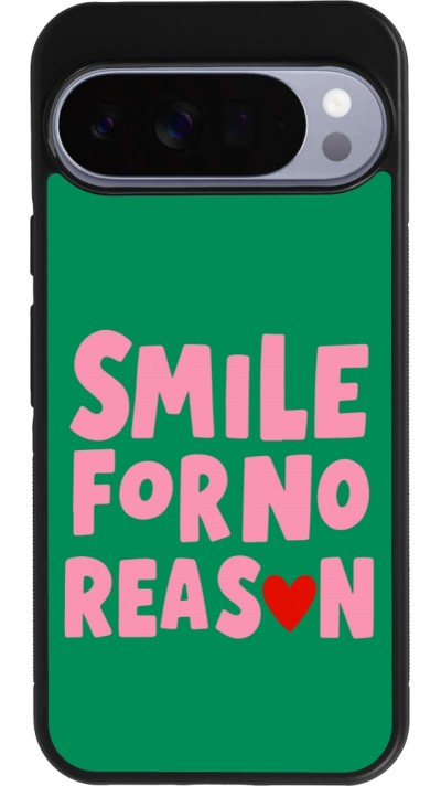 Coque Google Pixel 10 Pro XL - Silicone rigide noir Smile for no reason 2026