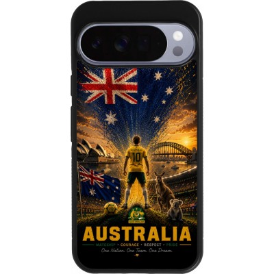 Google Pixel 10 Pro XL Case Hülle - Silikon schwarz Fussball Australien splash 2026