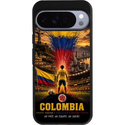Google Pixel 10 Pro XL Case Hülle - Silikon schwarz Fussball Kolumbien splash 2026