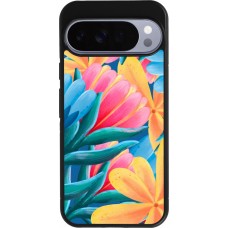 Coque Google Pixel 10 Pro XL - Silicone rigide noir Spring 23 colorful flowers