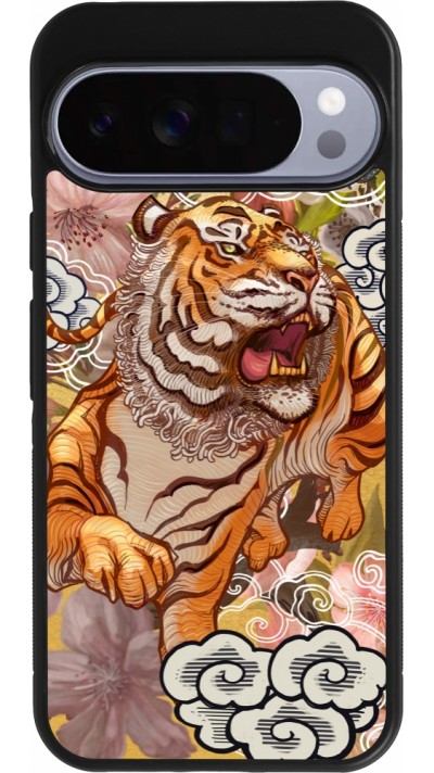 Coque Google Pixel 10 Pro XL - Silicone rigide noir Spring 23 japanese tiger
