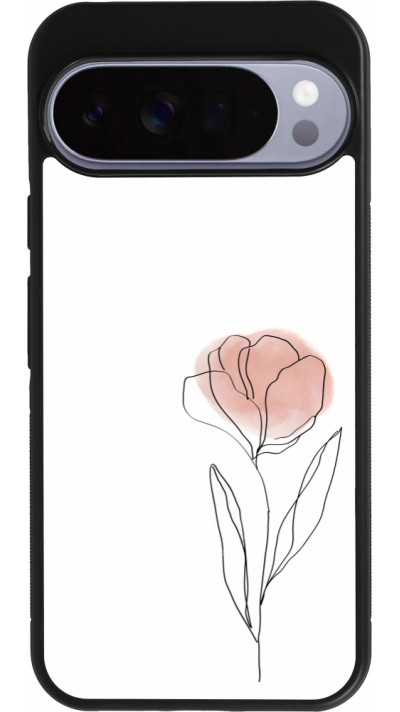 Coque Google Pixel 10 Pro XL - Silicone rigide noir Spring 23 minimalist flower