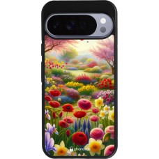 Coque Google Pixel 10 Pro XL - Silicone rigide noir Spring 25 Bouquet printemps