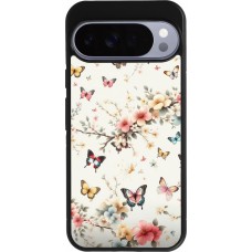 Coque Google Pixel 10 Pro XL - Silicone rigide noir Spring 25 Papillons Légers