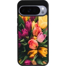Google Pixel 10 Pro XL Case Hülle - Silikon schwarz Bouquet of tulips Spring 2026