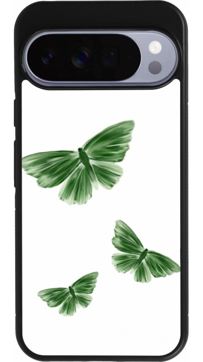 Coque Google Pixel 10 Pro XL - Silicone rigide noir Butterflies Spring 2026