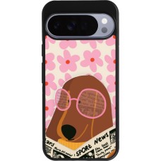 Google Pixel 10 Pro XL Case Hülle - Silikon schwarz Dog with newspaper Spring 2026