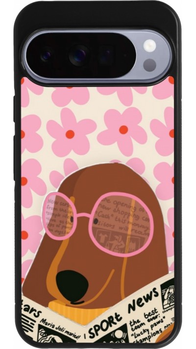 Google Pixel 10 Pro XL Case Hülle - Silikon schwarz Dog with newspaper Spring 2026