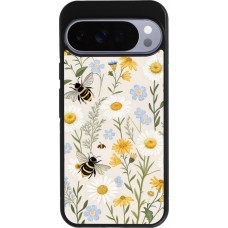 Coque Google Pixel 10 Pro XL - Silicone rigide noir Pattern bees Spring 2026