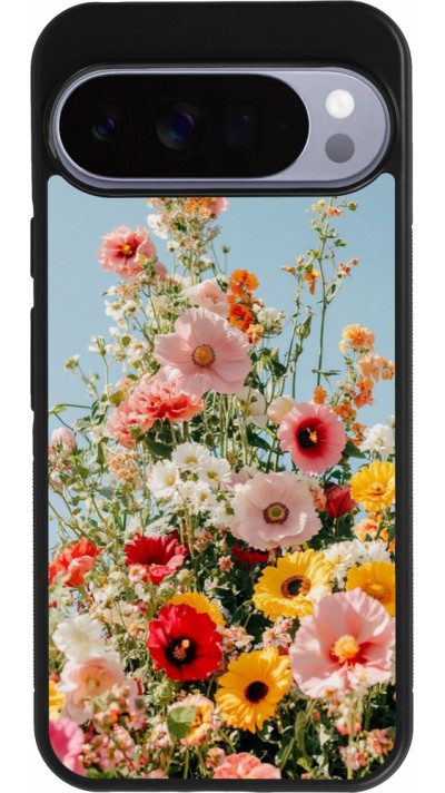 Coque Google Pixel 10 Pro XL - Silicone rigide noir Spring flowers Spring 2026
