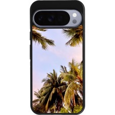 Coque Google Pixel 10 Pro XL - Silicone rigide noir Summer 2023 palm tree vibe
