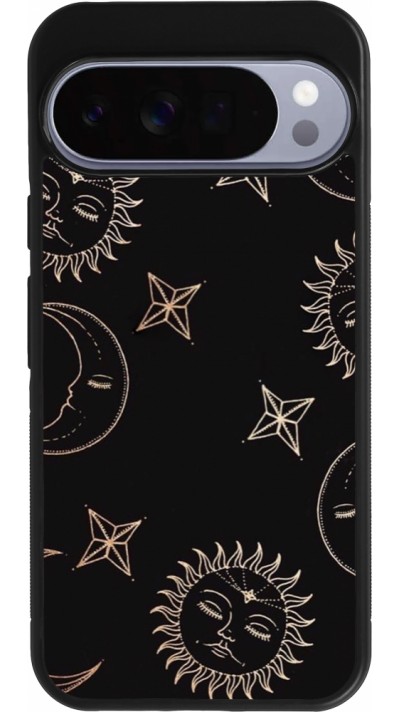 Coque Google Pixel 10 Pro XL - Silicone rigide noir Suns and Moons