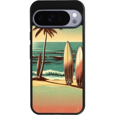 Coque Google Pixel 10 Pro XL - Silicone rigide noir Surf Paradise