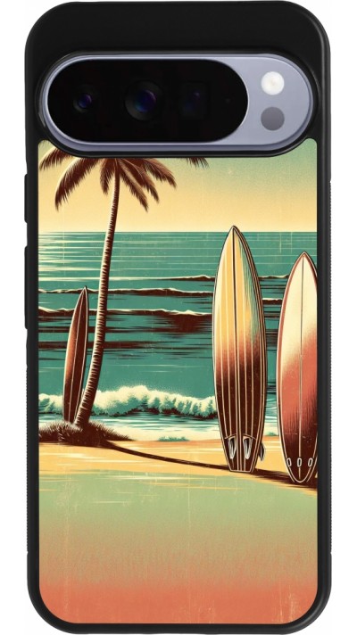 Coque Google Pixel 10 Pro XL - Silicone rigide noir Surf Paradise