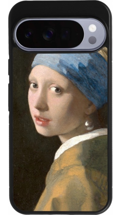 Coque Google Pixel 10 Pro XL - Silicone rigide noir Tableau art - La Jeune fille à la perle - Johannes Vermeer