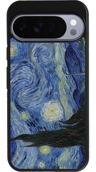 Coque Google Pixel 10 Pro XL - Silicone rigide noir Tableau art - La Nuit étoilée - Van Gogh