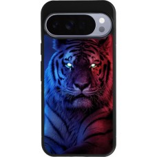 Coque Google Pixel 10 Pro XL - Silicone rigide noir Tiger Blue Red