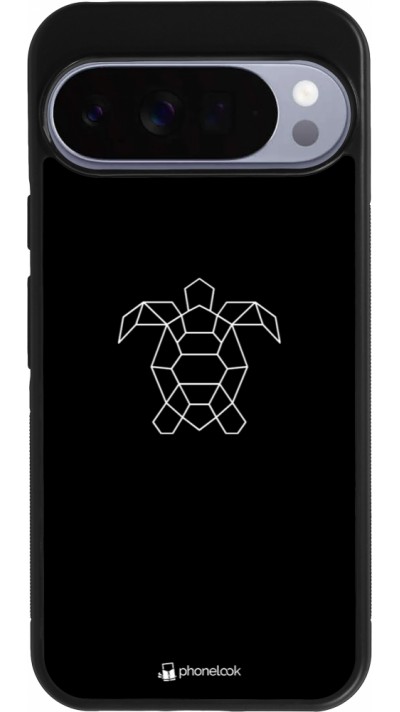 Coque Google Pixel 10 Pro XL - Silicone rigide noir Turtles lines on black