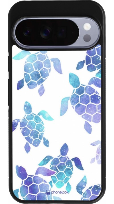 Coque Google Pixel 10 Pro XL - Silicone rigide noir Turtles pattern watercolor