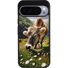 Google Pixel 10 Pro XL Case Hülle - Silikon schwarz Kuh Berg Wallis