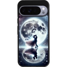 Coque Google Pixel 10 Pro XL - Silicone rigide noir Valentine 2024 Love under the moon