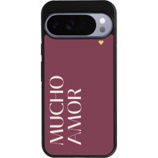 Coque Google Pixel 10 Pro XL - Silicone rigide noir Valentine 2024 mucho amor rosado