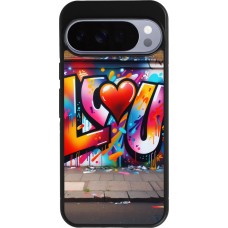 Coque Google Pixel 10 Pro XL - Silicone rigide noir Valentine 2025 Love U Tag