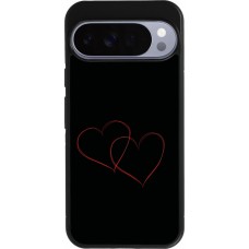 Google Pixel 10 Pro XL Case Hülle - Silikon schwarz Valentine 2023 attached heart
