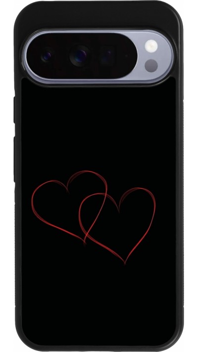 Google Pixel 10 Pro XL Case Hülle - Silikon schwarz Valentine 2023 attached heart