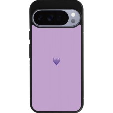 Coque Google Pixel 10 Pro XL - Silicone rigide noir Valentine 2023 purpule single heart