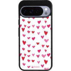 Google Pixel 10 Pro XL Case Hülle - Silikon schwarz Valentine 2022 Many pink hearts