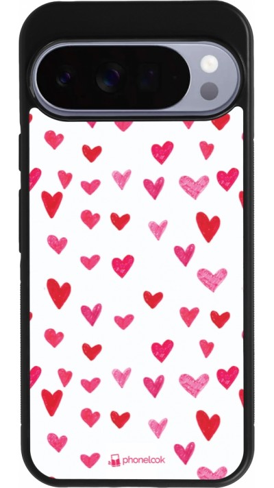 Google Pixel 10 Pro XL Case Hülle - Silikon schwarz Valentine 2022 Many pink hearts