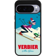 Coque Google Pixel 10 Pro XL - Silicone rigide noir Verbier Ski Downhill