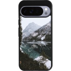 Coque Google Pixel 10 Pro XL - Silicone rigide noir Winter 22 snowy mountain and lake
