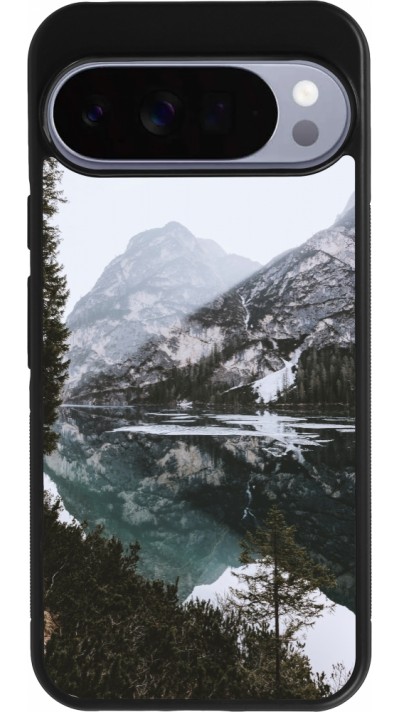 Coque Google Pixel 10 Pro XL - Silicone rigide noir Winter 22 snowy mountain and lake