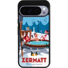 Coque Google Pixel 10 Pro XL - Silicone rigide noir Zermatt Mountain Jacuzzi