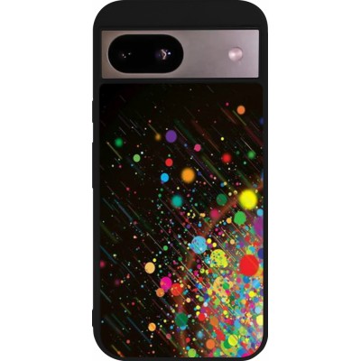 Coque Google Pixel 8a - Silicone rigide noir Abstract Bubble Lines