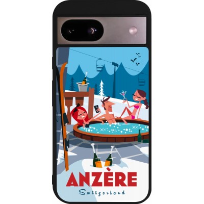 Coque Google Pixel 8a - Silicone rigide noir Anzère Mountain Jacuzzi