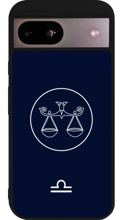 Coque Google Pixel 8a - Silicone rigide noir Astrologie Balance