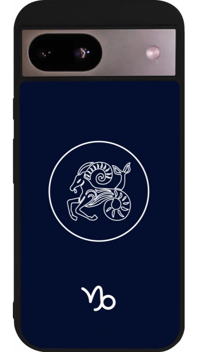 Coque Google Pixel 8a - Silicone rigide noir Astrologie Capricorne