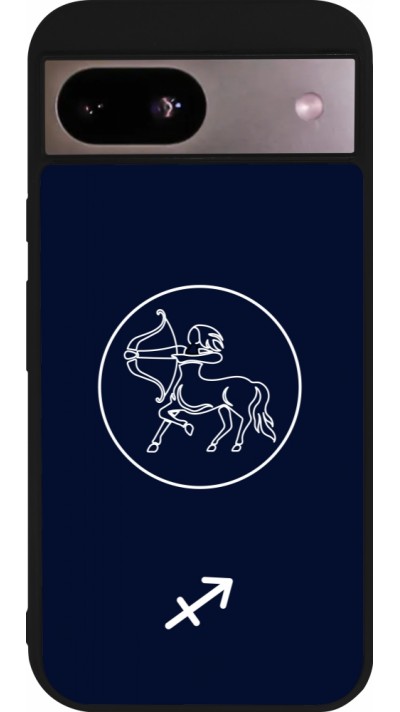 Coque Google Pixel 8a - Silicone rigide noir Astrologie Sagittaire