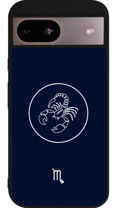 Coque Google Pixel 8a - Silicone rigide noir Astrologie Scorpion
