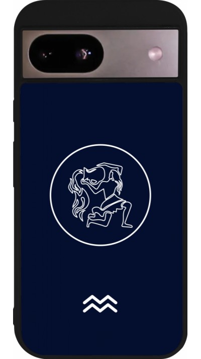 Google Pixel 8a Case Hülle - Silikon schwarz Astrologie Wassermann