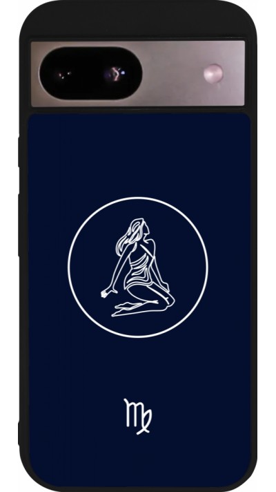 Coque Google Pixel 8a - Silicone rigide noir Astrologie Vierge