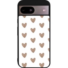 Google Pixel 8a Case Hülle - Silikon schwarz Autumn 2024 brown hearts