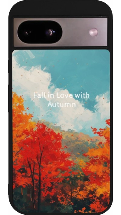 Coque Google Pixel 8a - Silicone rigide noir Autumn 25 Fall in love