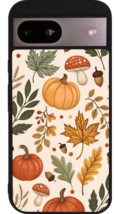 Coque Google Pixel 8a - Silicone rigide noir Autumn 25 Autumn pattern