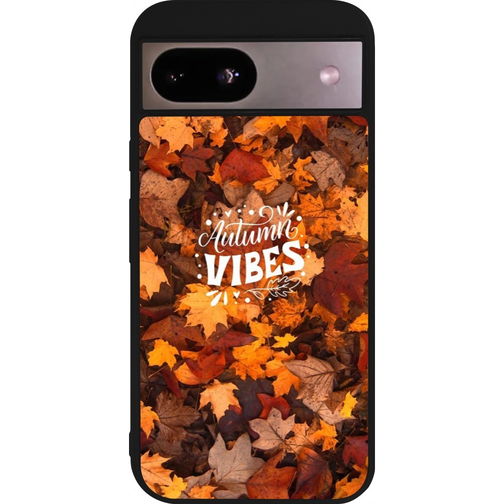 Coque Google Pixel 8a - Silicone rigide noir Autumn 25 Autumn vibes
