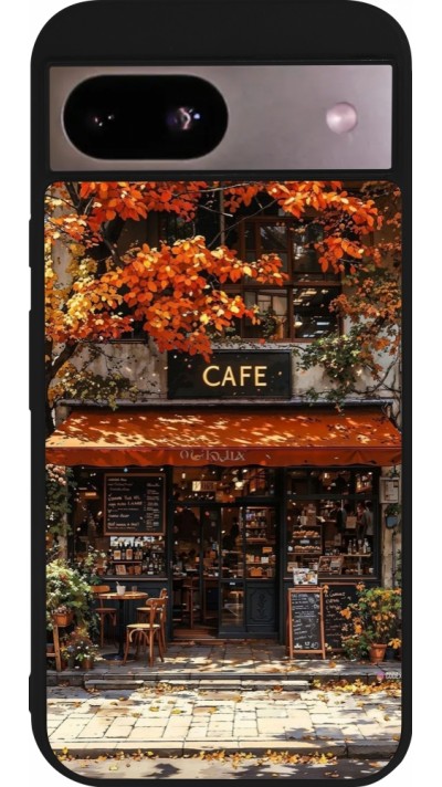 Coque Google Pixel 8a - Silicone rigide noir Autumn 25 Coffee shop